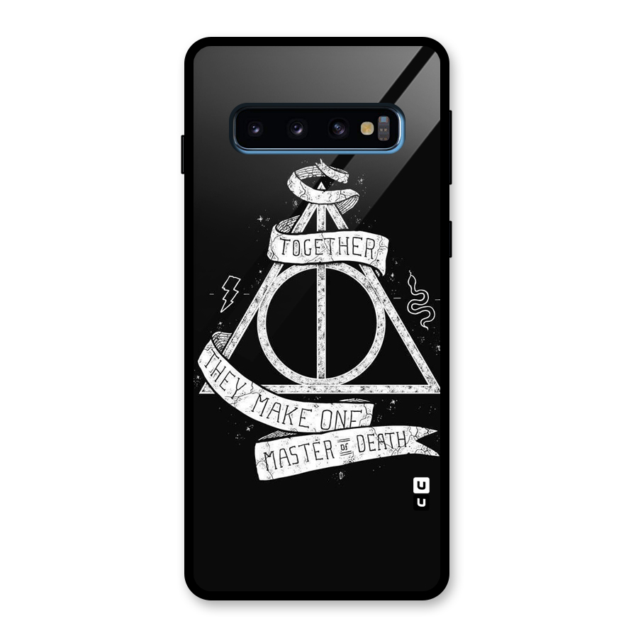 White Ribbon Glass Back Case for Galaxy S10
