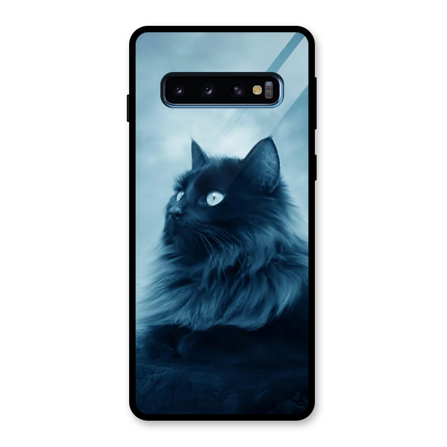 Wild Forest Cat Glass Back Case for Galaxy S10