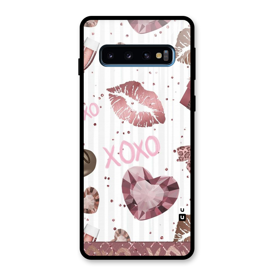 Wine Lip xoxo Glass Back Case for Galaxy S10
