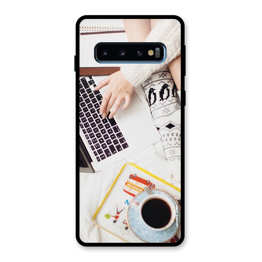 Winter Relaxation Glass Back Case for Galaxy S10