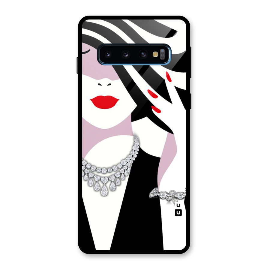 Women Beauty Glass Back Case for Galaxy S10