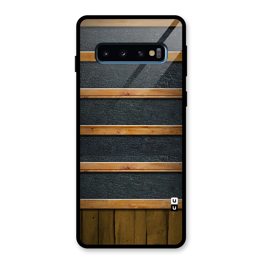 Wood Design Glass Back Case for Galaxy S10