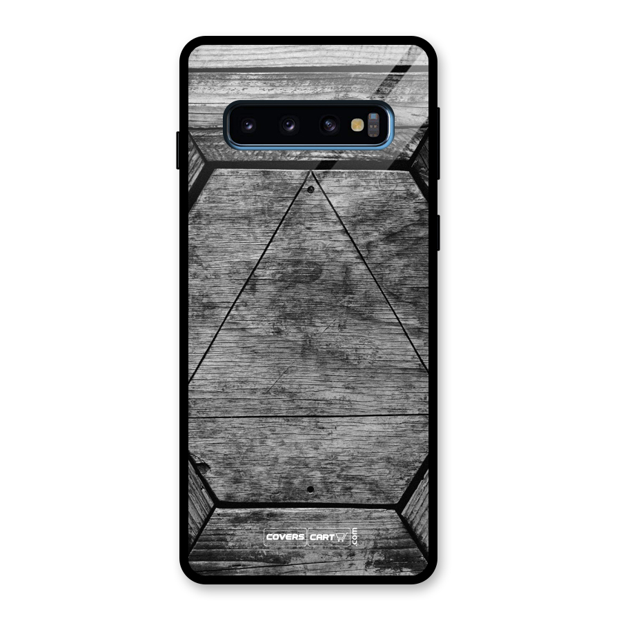 Wooden Hexagon Glass Back Case for Galaxy S10
