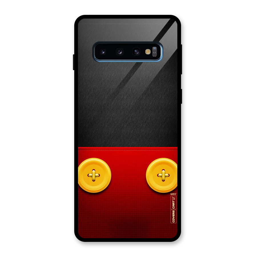 Yellow Button Glass Back Case for Galaxy S10