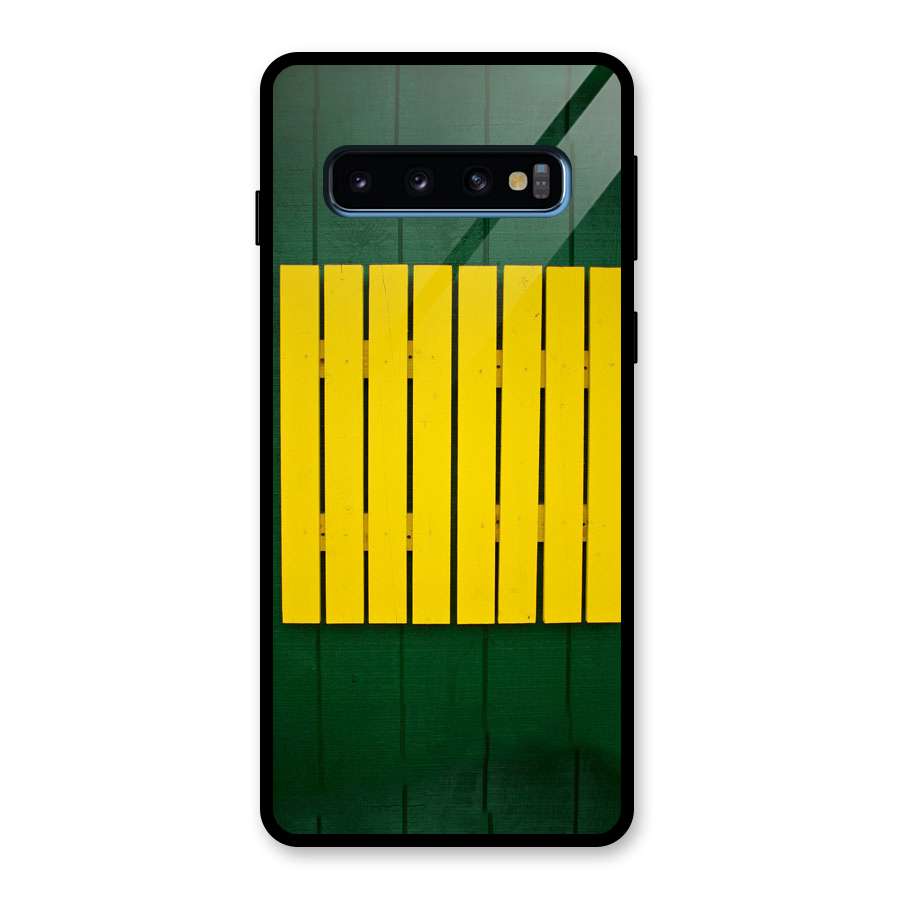 Yellow Fence Glass Back Case for Galaxy S10