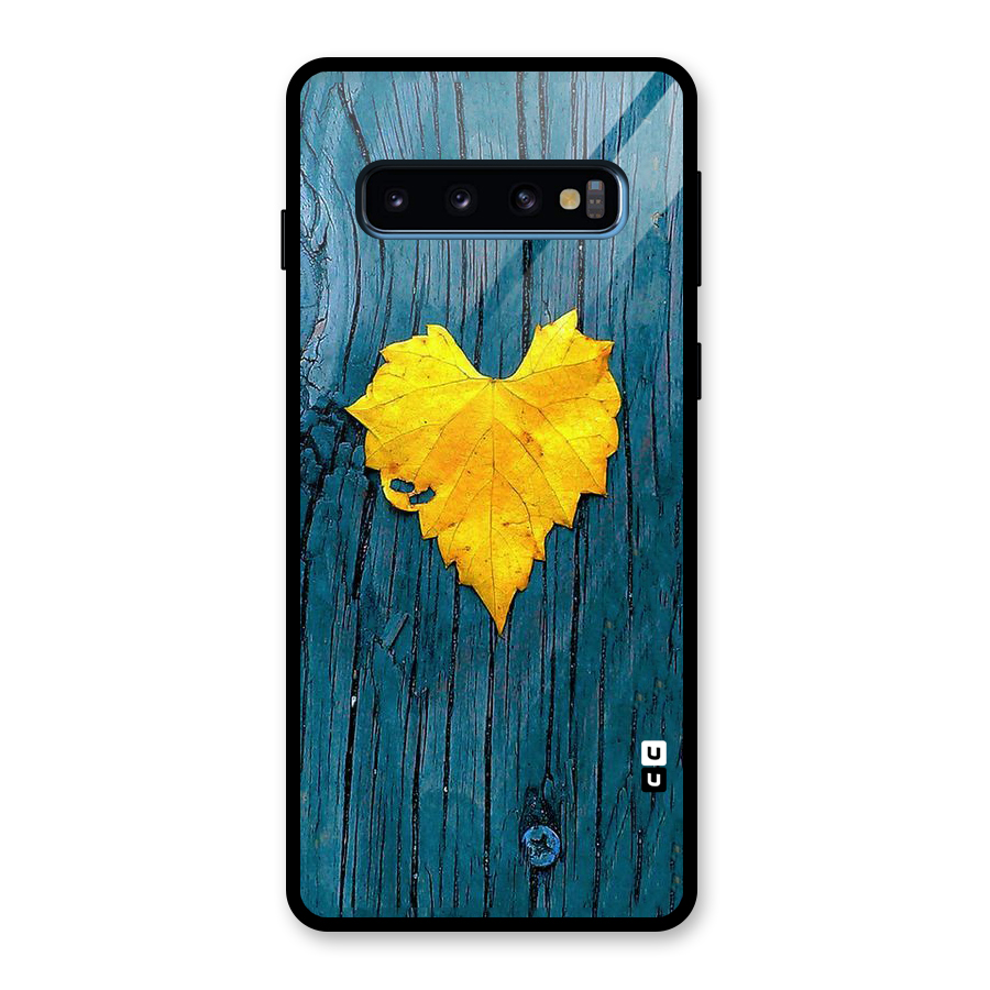 Yellow Leaf Glass Back Case for Galaxy S10