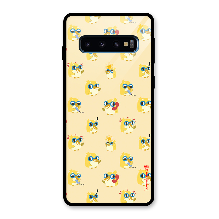 Yellow Parrot Glass Back Case for Galaxy S10