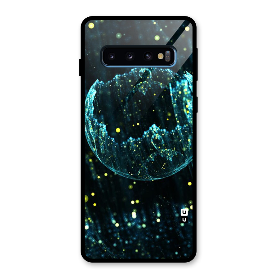 Yellow Rain Glass Back Case for Galaxy S10