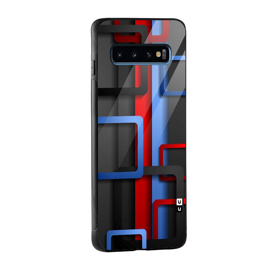 Abstract Box Glass Back Case for Galaxy S10