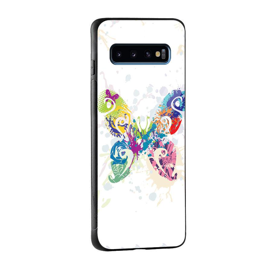 Abstract Butterfly Glass Back Case for Galaxy S10