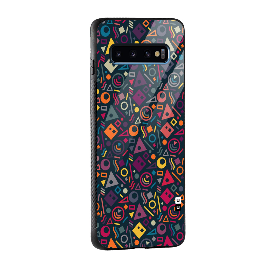 Abstract Figures Glass Back Case for Galaxy S10