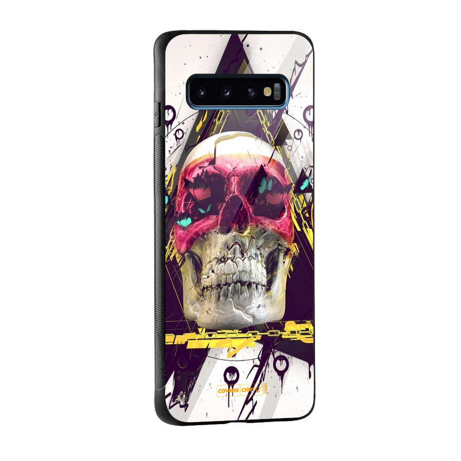 Abstract Skull Glass Back Case for Galaxy S10