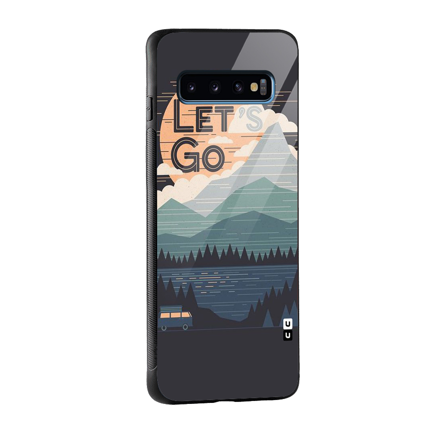 Abstract Travel Glass Back Case for Galaxy S10