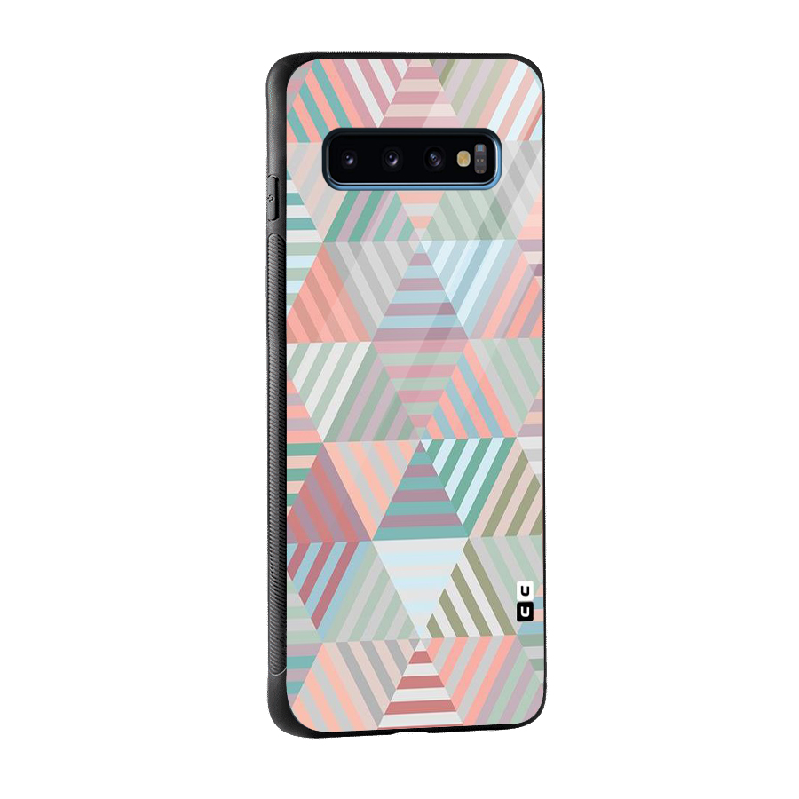 Abstract Triangle Lines Glass Back Case for Galaxy S10