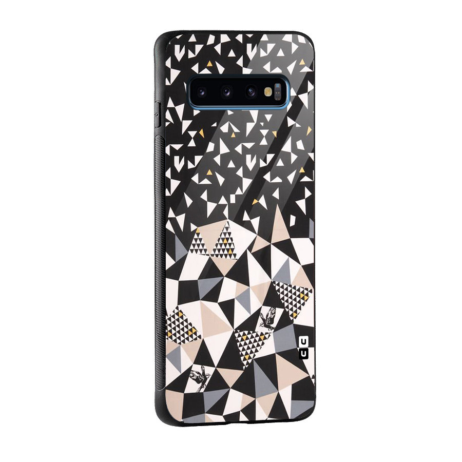 Abstract Varied Triangles Glass Back Case for Galaxy S10