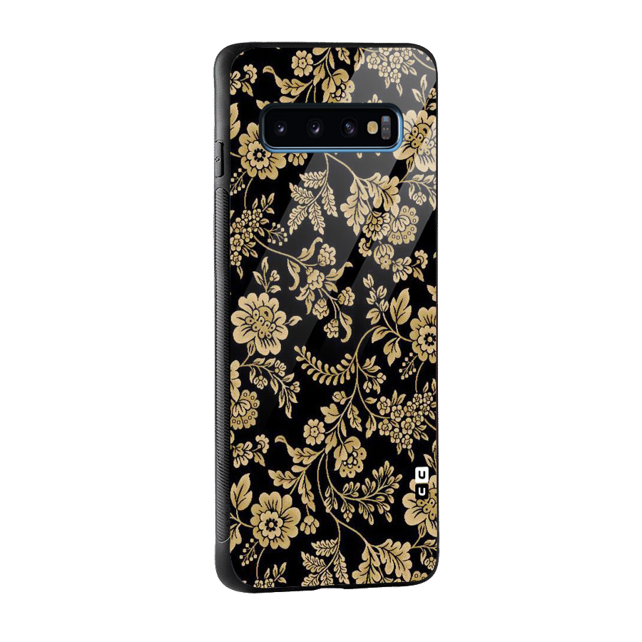 Aesthetic Golden Design Glass Back Case for Galaxy S10