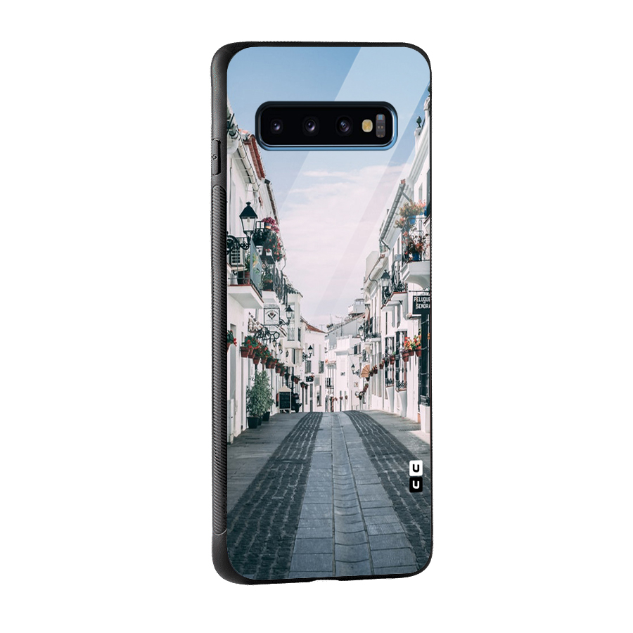 Aesthetic Street Glass Back Case for Galaxy S10
