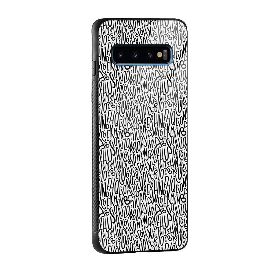 Alphabet Seamless Abstract Glass Back Case for Galaxy S10