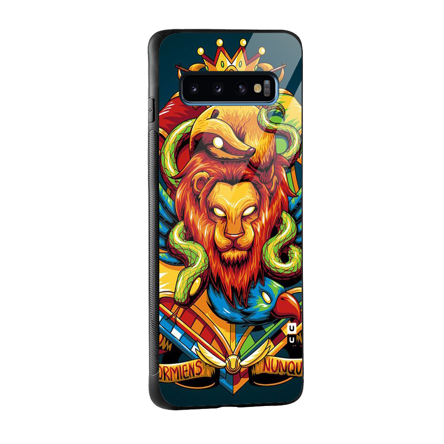 Animal Art Glass Back Case for Galaxy S10