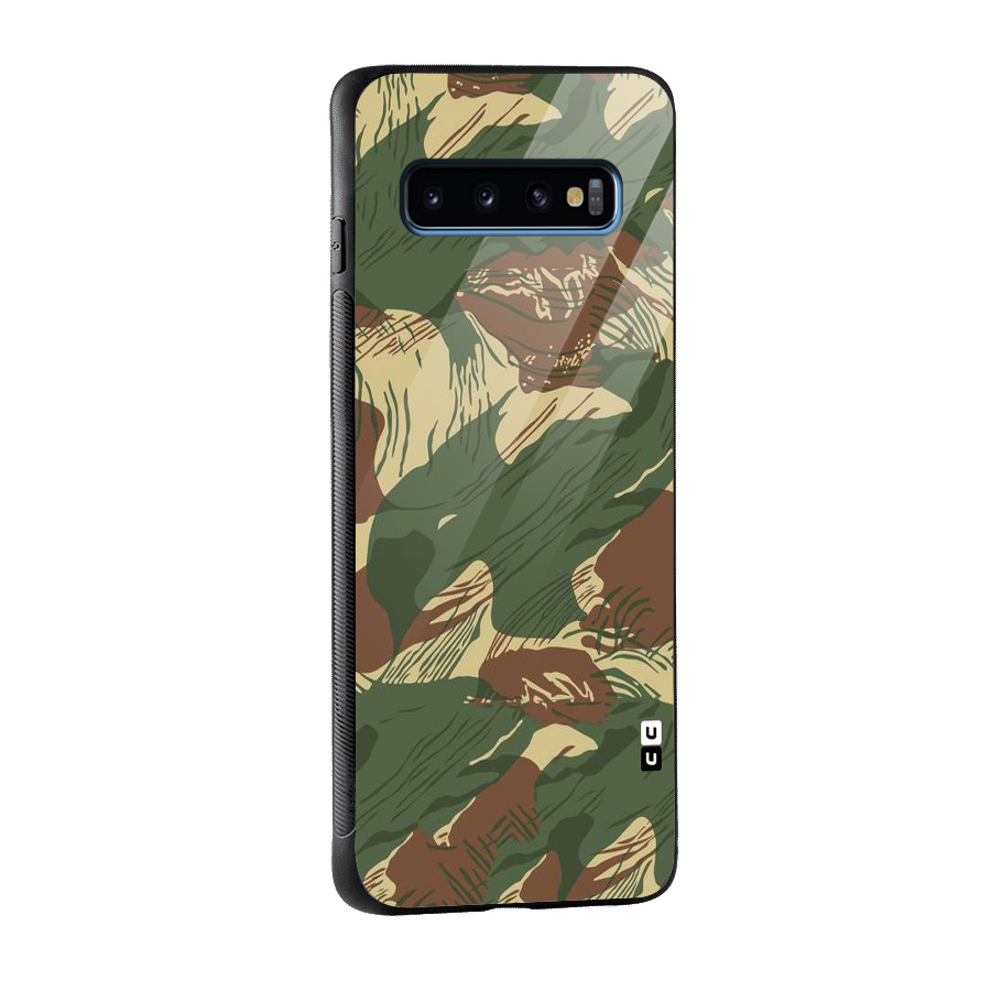 Army Design Glass Back Case for Galaxy S10