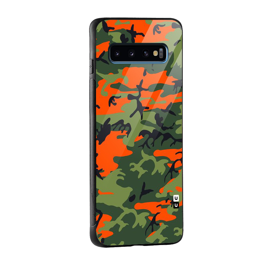 Army Pattern Glass Back Case for Galaxy S10
