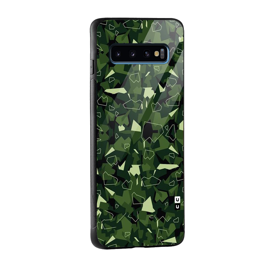 Army Shape Design Glass Back Case for Galaxy S10