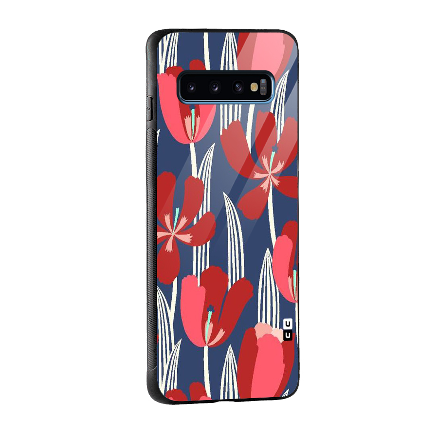 Artistic Tulips Glass Back Case for Galaxy S10