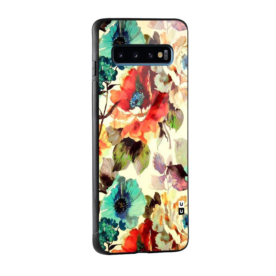 Artsy Bloom Flower Glass Back Case for Galaxy S10