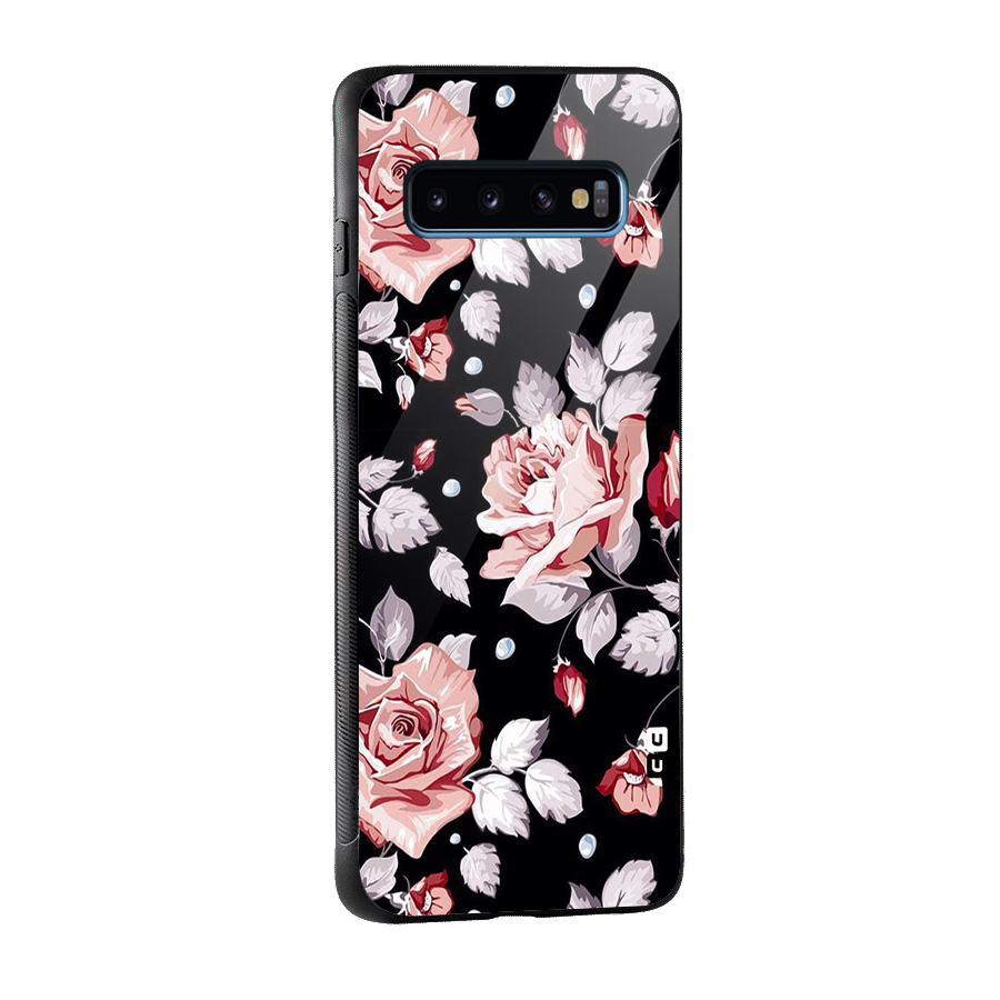 Artsy Floral Glass Back Case for Galaxy S10