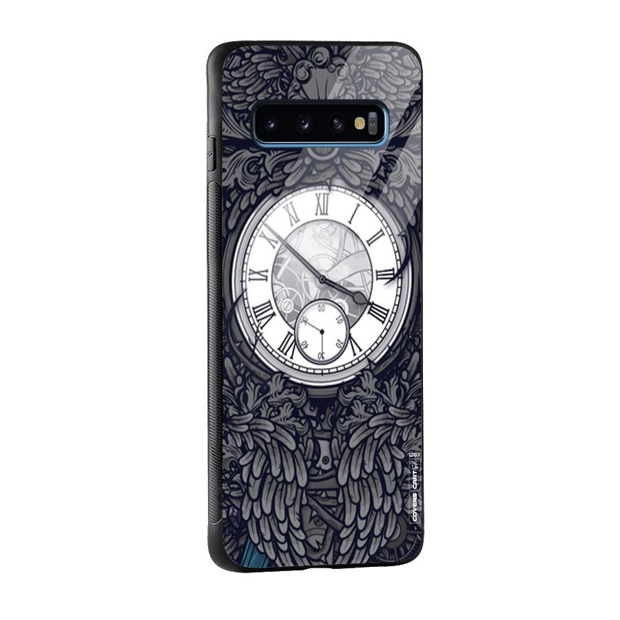 Artsy Wall Clock Glass Back Case for Galaxy S10