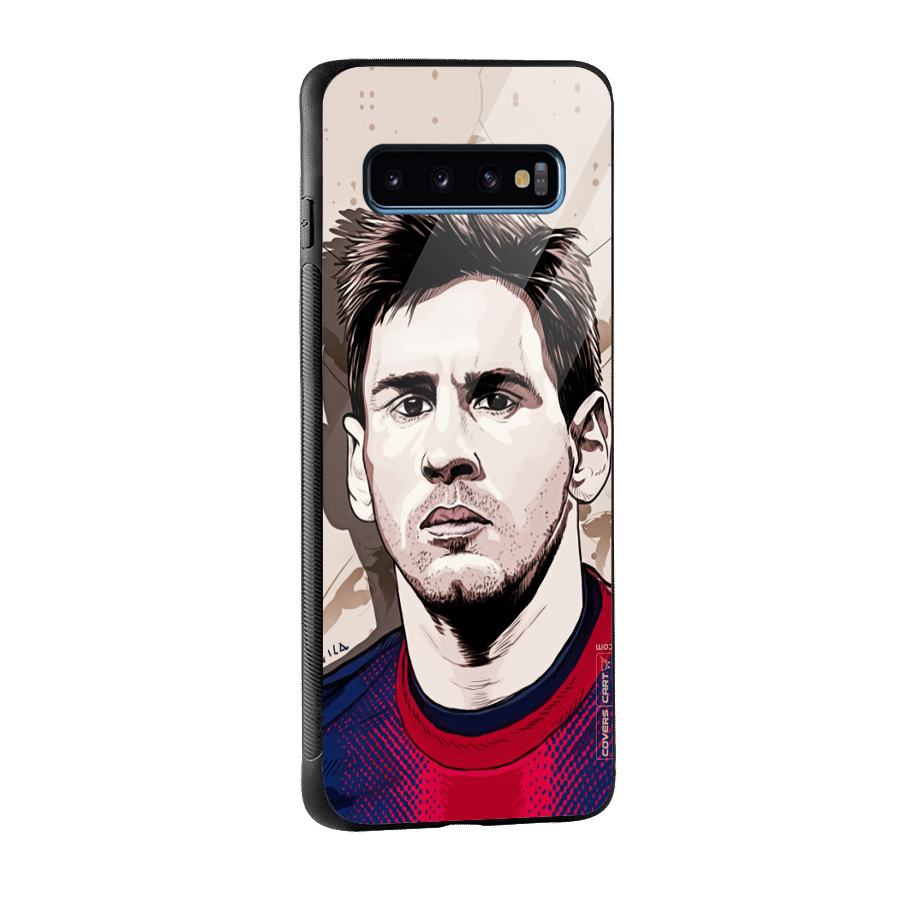 Barca King Messi Glass Back Case for Galaxy S10