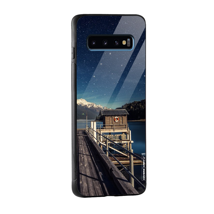 Beautiful Dock Hut Glass Back Case for Galaxy S10