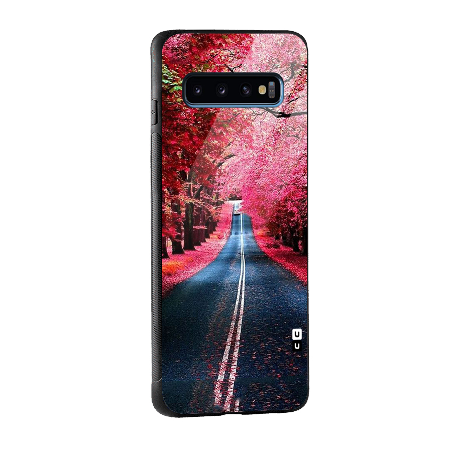 Beautiful Red Trees Glass Back Case for Galaxy S10