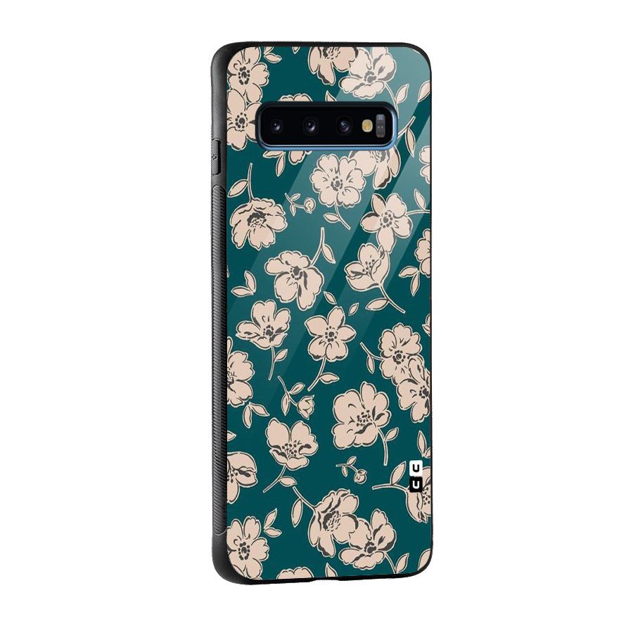 Beauty Green Bloom Glass Back Case for Galaxy S10