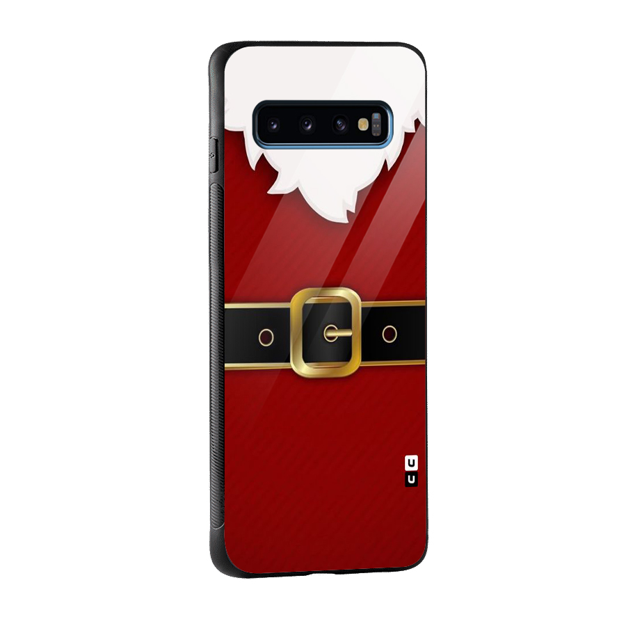 Black Belt Design Glass Back Case for Galaxy S10