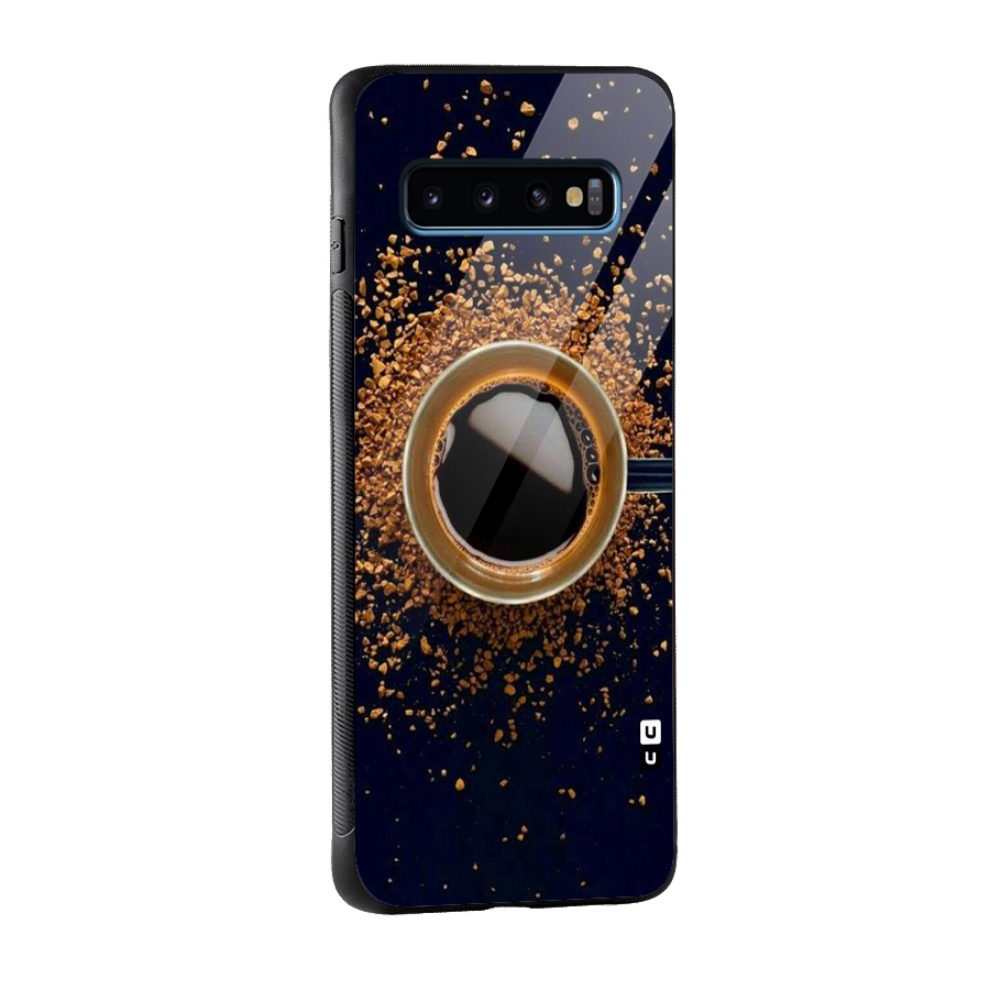 Black Coffee Glass Back Case for Galaxy S10