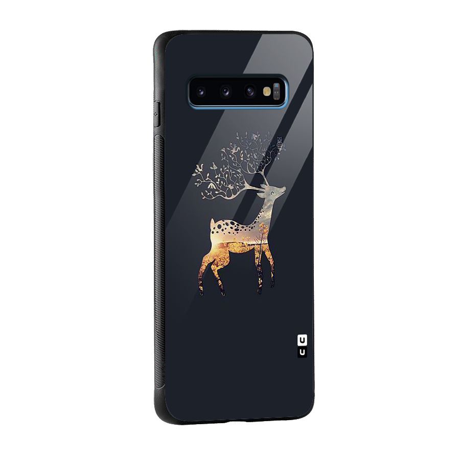 Black Deer Glass Back Case for Galaxy S10