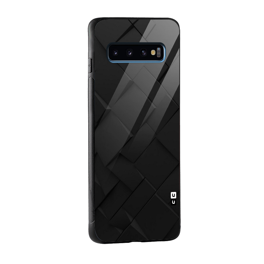Black Elegant Design Glass Back Case for Galaxy S10