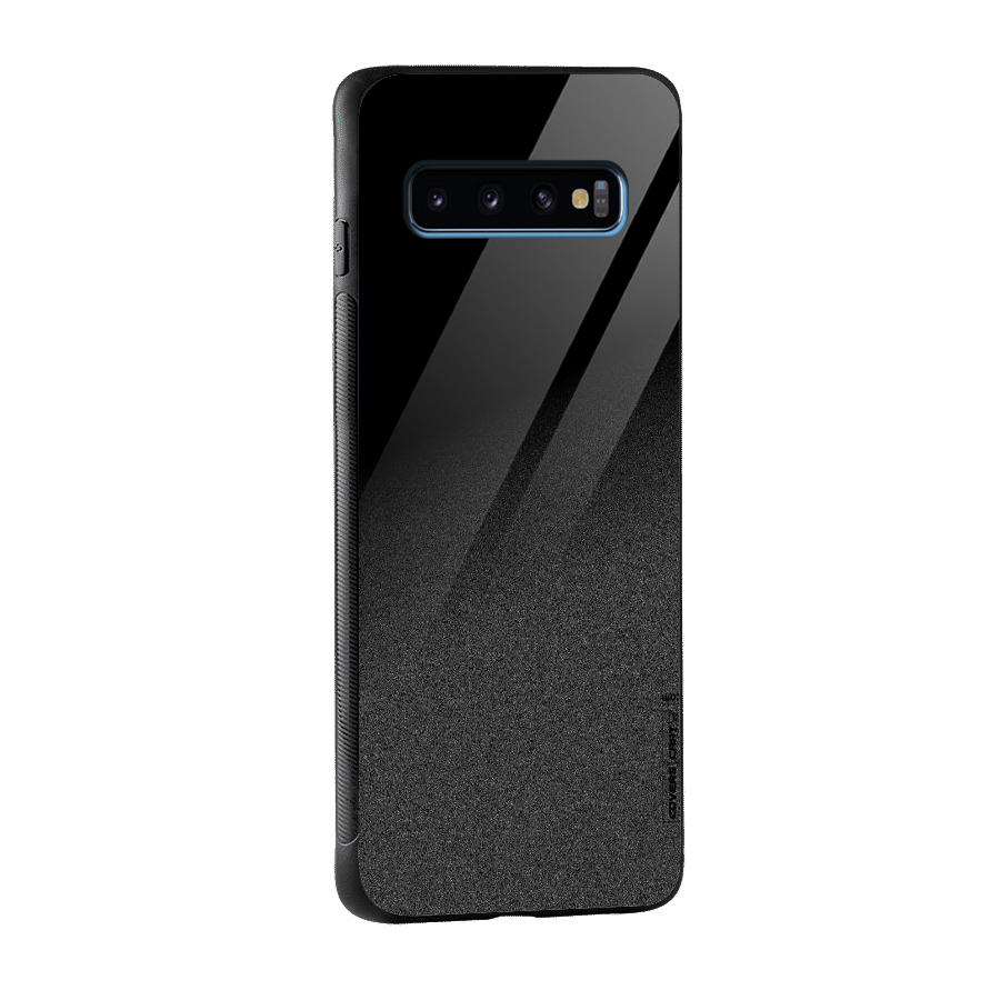Black Grey Noise Fusion Glass Back Case for Galaxy S10