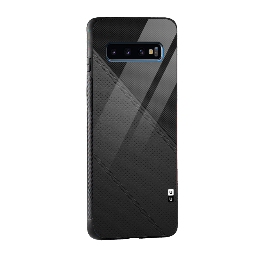 Black Polka Stripe Glass Back Case for Galaxy S10