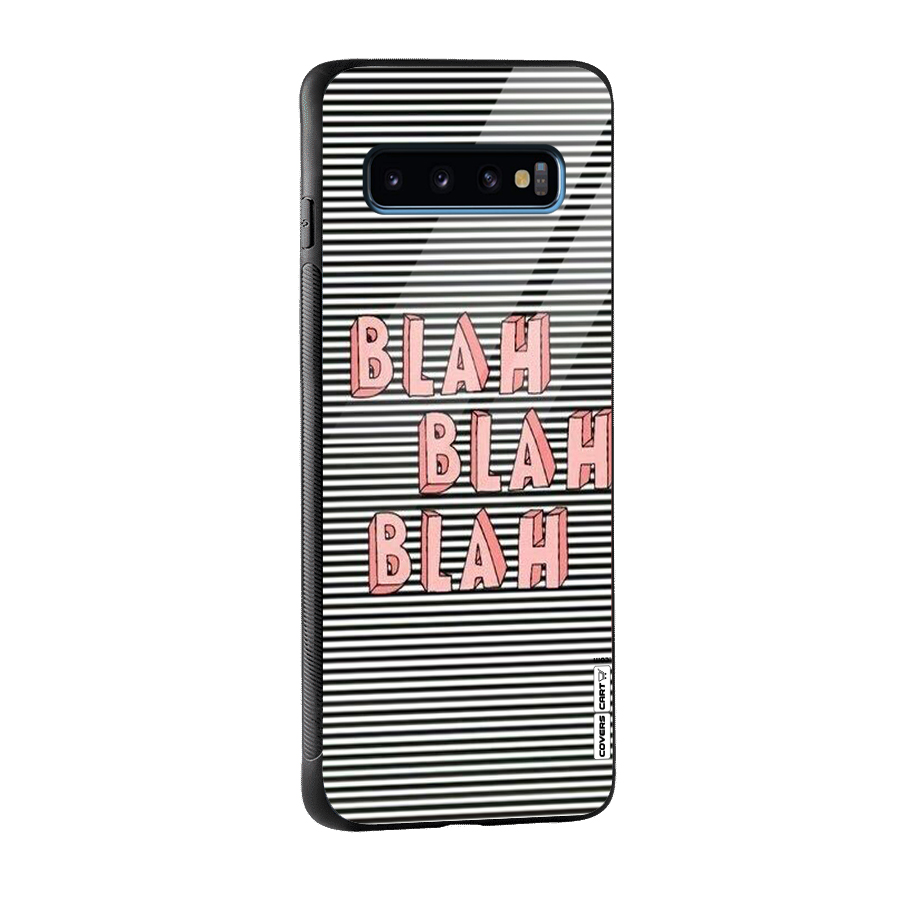 Blah Stripes Glass Back Case for Galaxy S10