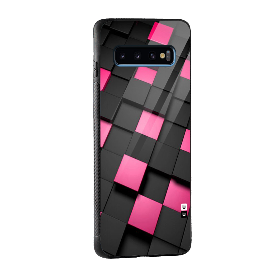Blocks Diagonal Glass Back Case for Galaxy S10