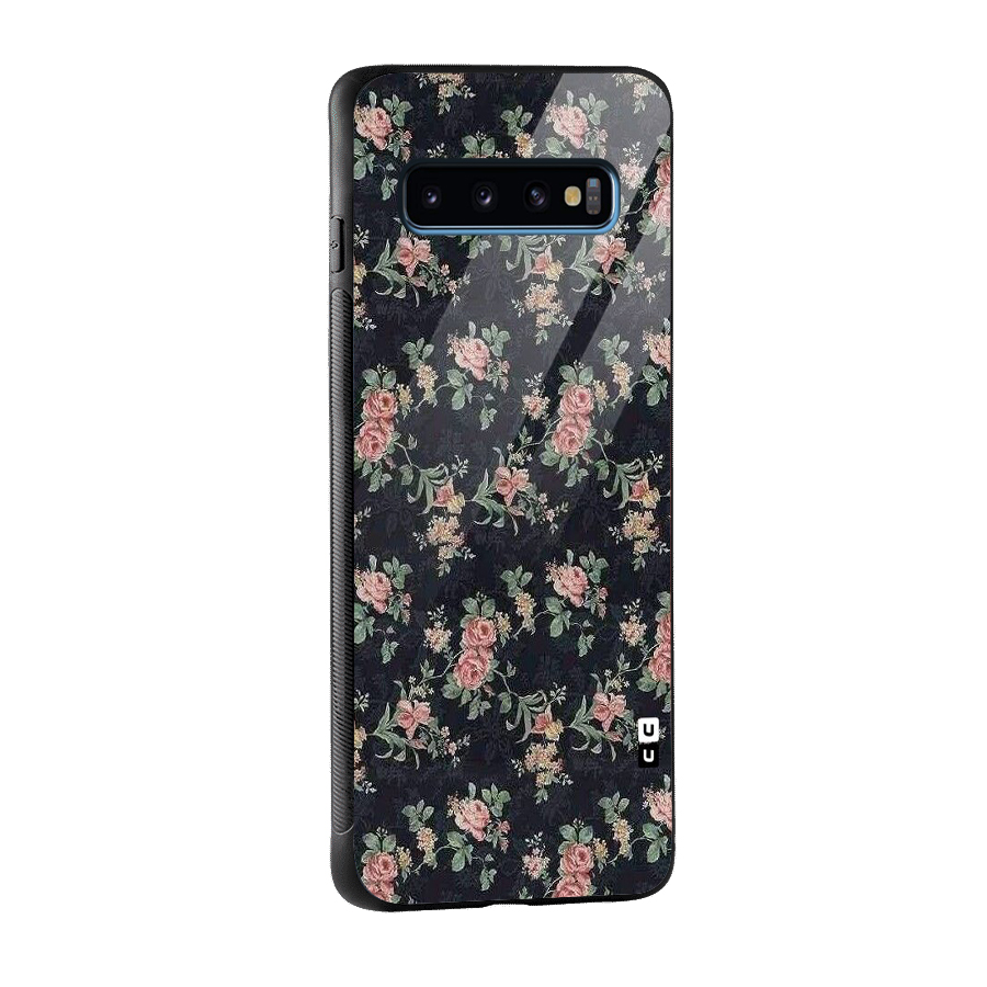 Bloom Black Glass Back Case for Galaxy S10