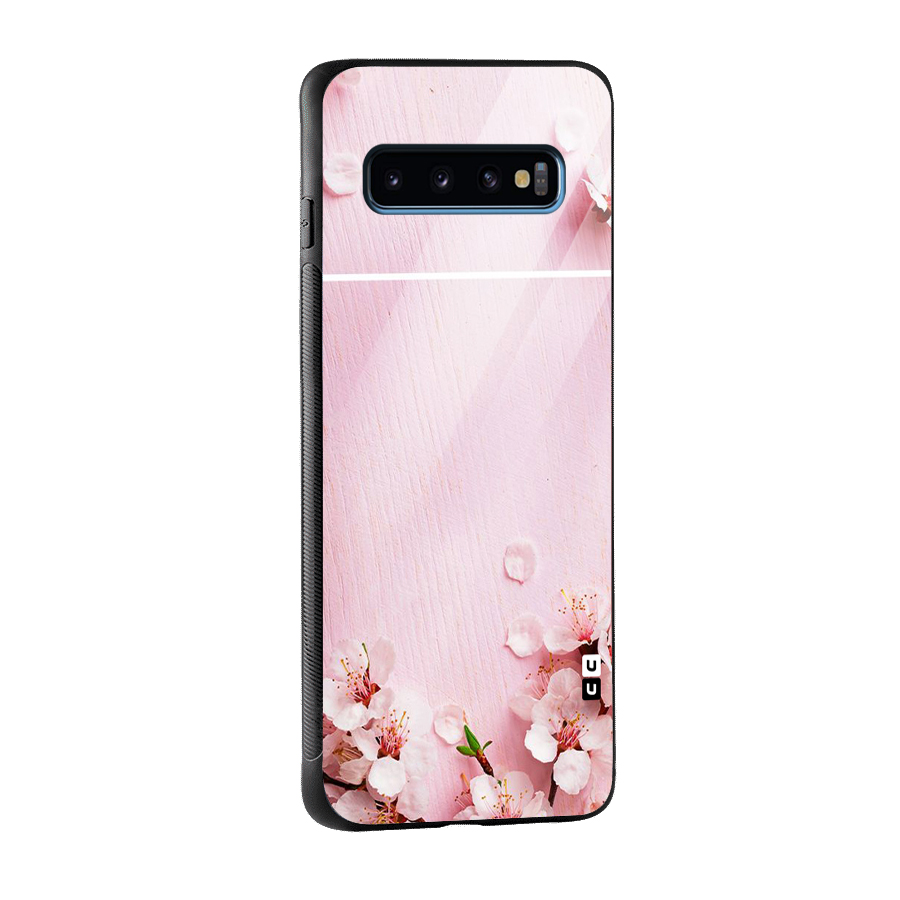 Blossom Frame Pink Glass Back Case for Galaxy S10