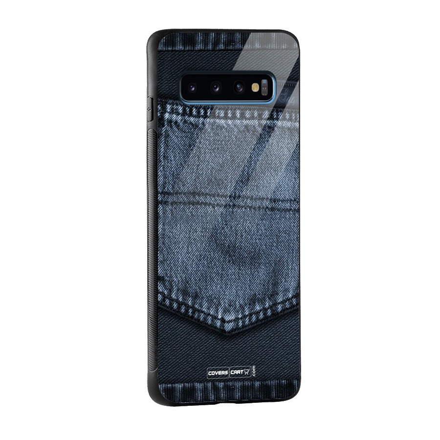 Blue Denim Glass Back Case for Galaxy S10