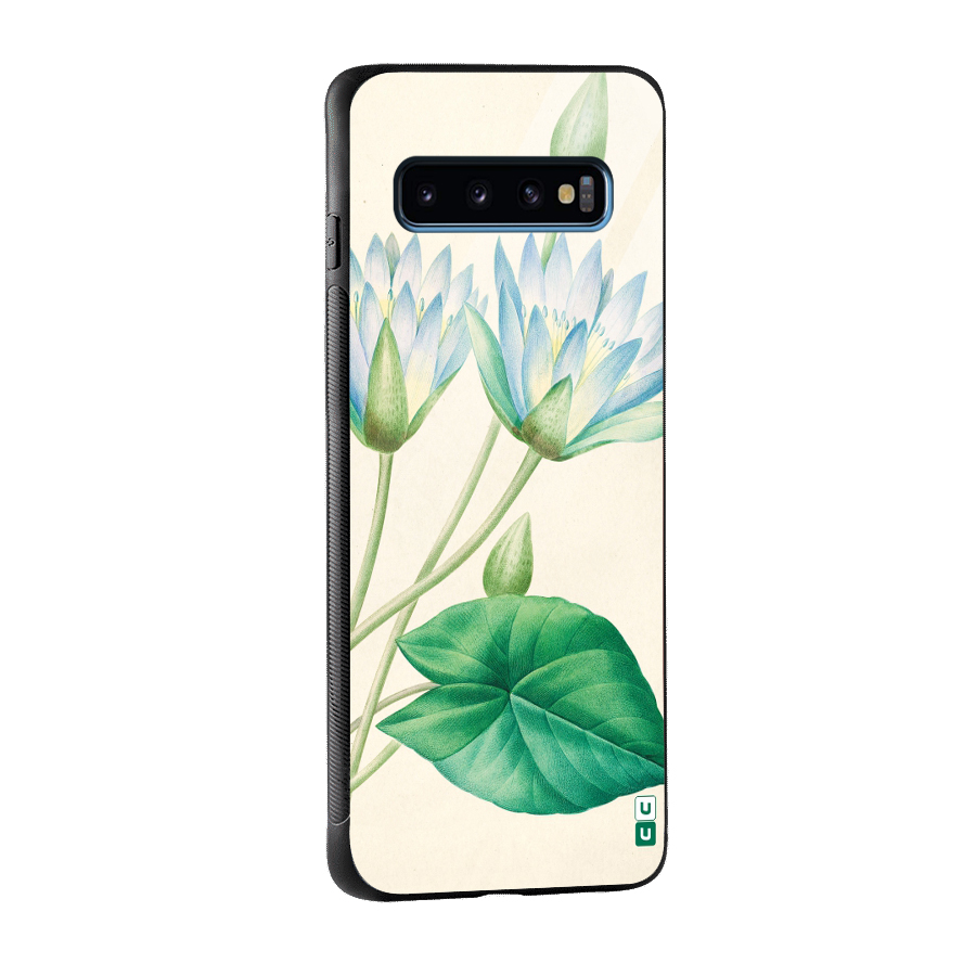 Blue Lotus Glass Back Case for Galaxy S10