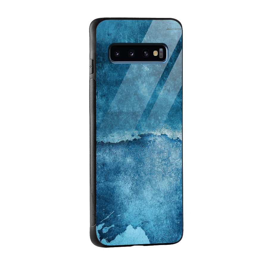Blue Paint Wall Glass Back Case for Galaxy S10