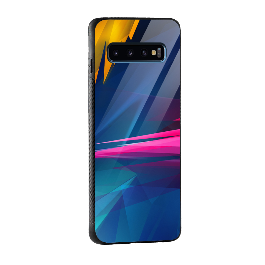 Blue Red Abstract Glass Back Case for Galaxy S10