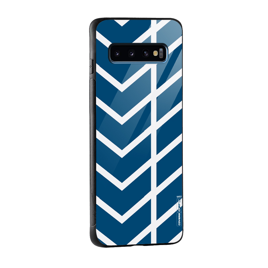 Blue White Pattern Glass Back Case for Galaxy S10