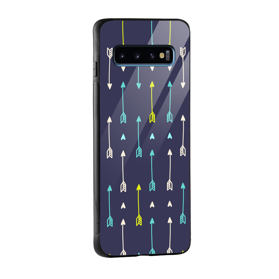 Boho Arrow Pattern Glass Back Case for Galaxy S10